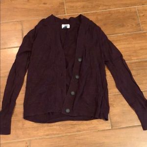 Maroon button up sweater
